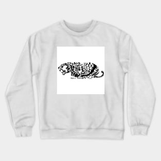 asian huge tiger ecopop in mexican patterns in floral totonac art Crewneck Sweatshirt